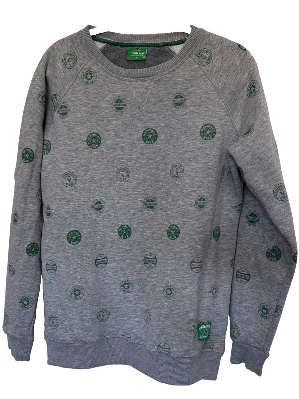 HEINEKEN Gray Logo Sweatshirt | Medium | Beer Crewneck